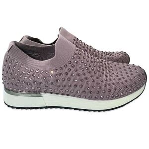 Kenneth Cole Reaction Cameron Jewel Jogger Slip-On Sneakers in Mauve Size 8.5